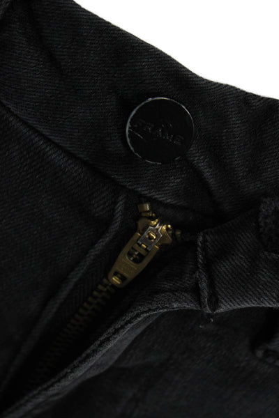 Frame Denim Women Cropped Flared Black Jeans Size 26