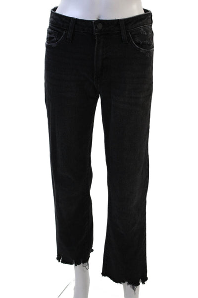 Just Black Denim Womens Cropped Straight Black Jeans Size 25