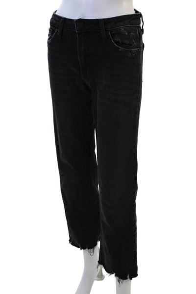 Just Black Denim Womens Cropped Straight Black Jeans Size 25