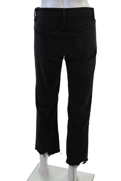 Just Black Denim Womens Cropped Straight Black Jeans Size 25