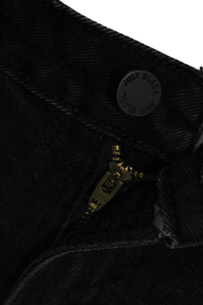 Just Black Denim Womens Cropped Straight Black Jeans Size 25