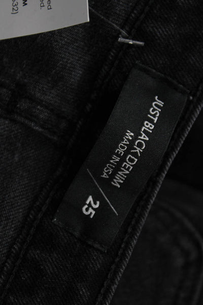 Just Black Denim Womens Cropped Straight Black Jeans Size 25