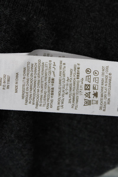 Boden Men Pullover Dark Gray Mock Neck Zip Wool Blend Long Sleeve Size XL