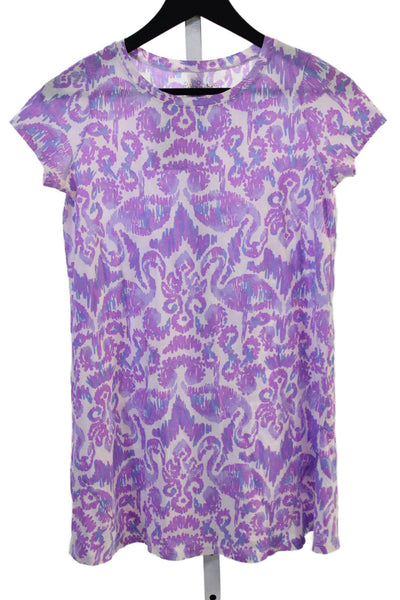 Lily Pulitzer Girls Cotton Abstract Short Sleeve Dress Purple Size XL