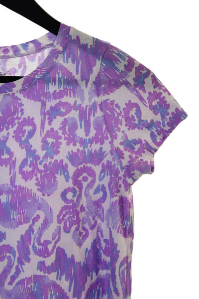 Lily Pulitzer Girls Cotton Abstract Short Sleeve Dress Purple Size XL