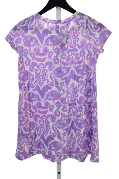 Lily Pulitzer Girls Cotton Abstract Short Sleeve Dress Purple Size XL