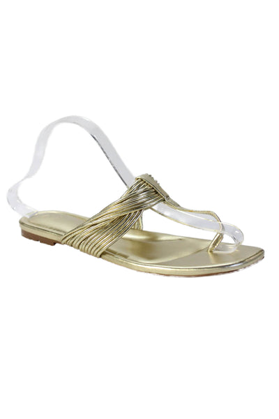 MARC FISHER LTD Womens Metallic Slide On Thong Sandals Gold Size 8M