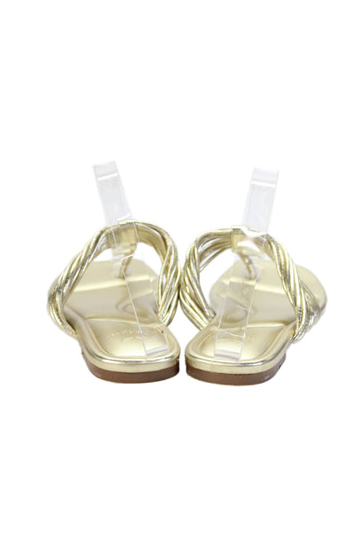 MARC FISHER LTD Womens Metallic Slide On Thong Sandals Gold Size 8M