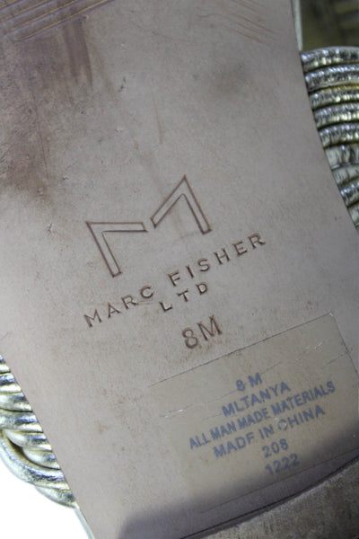 MARC FISHER LTD Womens Metallic Slide On Thong Sandals Gold Size 8M