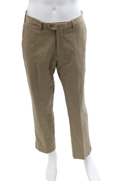 Eredi Pisano Mens Chinos Beige Button Cotton Size 50