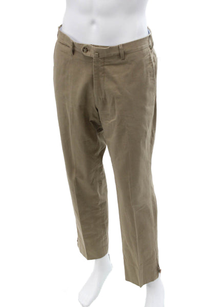 Eredi Pisano Mens Chinos Beige Button Cotton Size 50