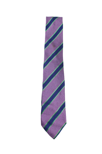 Charvet Mens Silk Striped Classic Neck Tie Purple Size OS