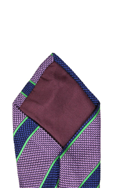 Charvet Mens Silk Striped Classic Neck Tie Purple Size OS