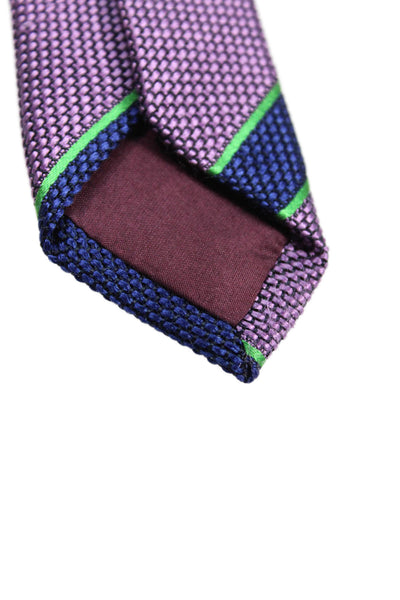 Charvet Mens Silk Striped Classic Neck Tie Purple Size OS