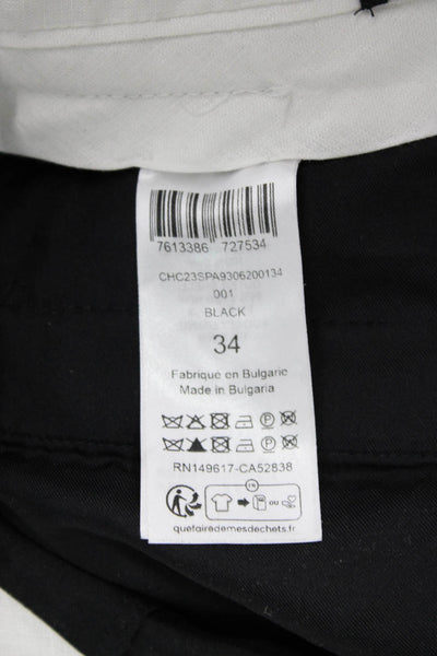 Chloe Womens Ankle Cropped Dress Pants Black Wool Size 34