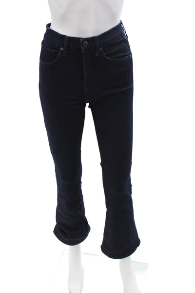 Veronica Beard Womens Dark Blue Bootcut Flared Jeans Size 24