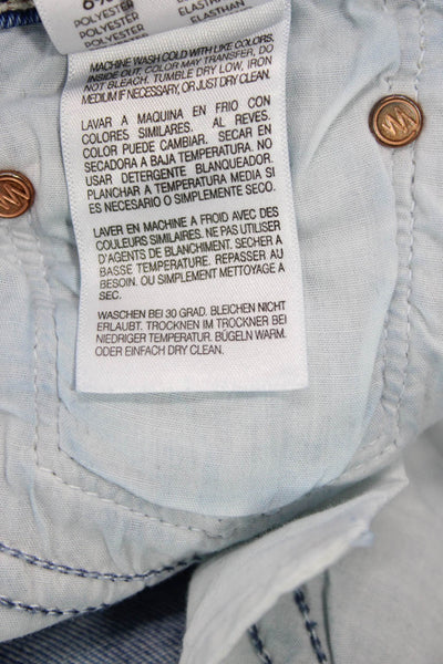 Mother Women Bootcut Cropped Jeans Blue Button Mid Rise 29 Inseam Size 24
