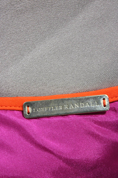 Loeffler Randall Women Gray Silk Slip Mini Dress Sleeveless Size 8