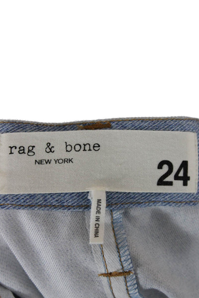 Rag & Bone Women Long Straight Pencil Skirt Light Blue 100% Tencel Size 24