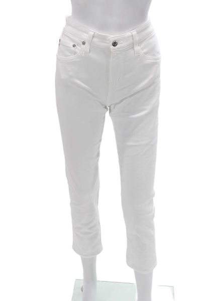 Adriano Goldschmied Women White Cropped Ankle Jeans Size 24
