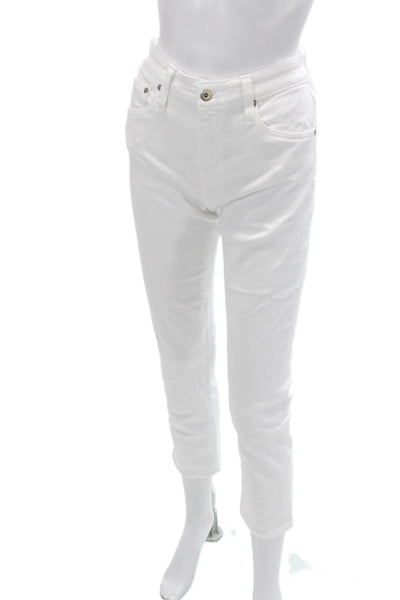 Adriano Goldschmied Women White Cropped Ankle Jeans Size 24
