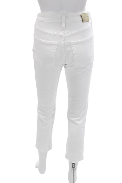 Adriano Goldschmied Women White Cropped Ankle Jeans Size 24