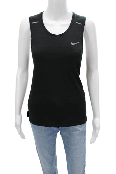Nike Women Basic Black Polyester Round Neck Tank Sports Size S
