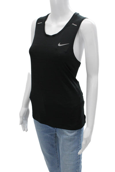 Nike Women Basic Black Polyester Round Neck Tank Sports Size S