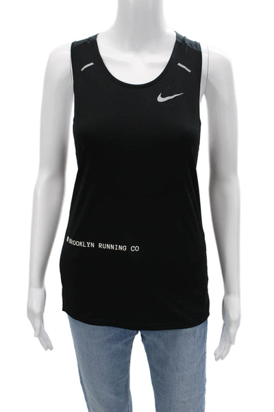 Nike Womens Active Tank Top Black Scoop Neck Solid 100% Polyester Size S