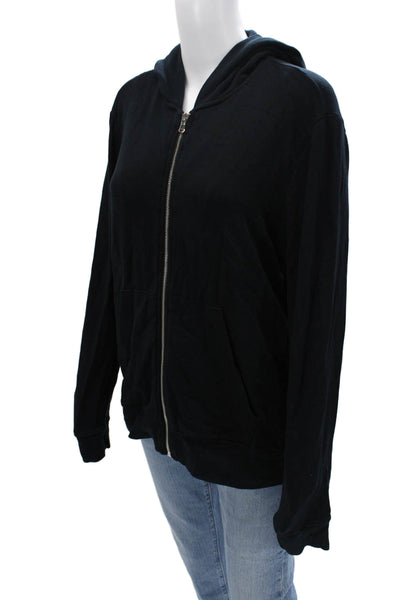 Velvet Unisex Full-Zip Hoodie Black Long Sleeve Modal Blend Size S