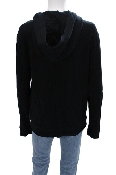 Velvet Unisex Full-Zip Hoodie Black Long Sleeve Modal Blend Size S