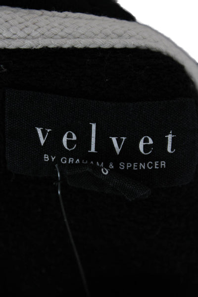 Velvet Unisex Full-Zip Hoodie Black Long Sleeve Modal Blend Size S