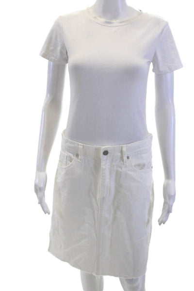 Habitual Women White Cotton Straight Pencil Skirt Mini Size 29