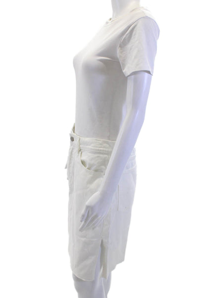 Habitual Women White Cotton Straight Pencil Skirt Mini Size 29