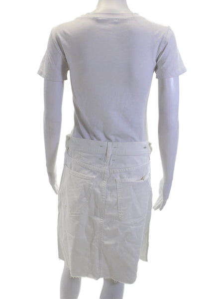 Habitual Women White Cotton Straight Pencil Skirt Mini Size 29