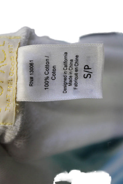 L Space Women Pullover Hoodie White Cotton 3/4 Sleeve Drawstring Missing Size S