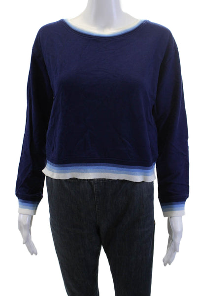 Sundown by Splendid Womens Pullover Sweatshirts Dark Blue Long Sleeve Size M