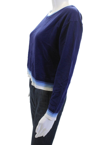 Sundown by Splendid Womens Pullover Sweatshirts Dark Blue Long Sleeve Size M