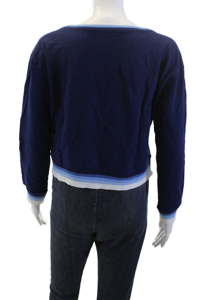 Sundown by Splendid Womens Pullover Sweatshirts Dark Blue Long Sleeve Size M