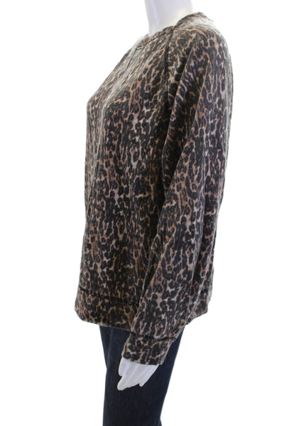Sincerely Jules Womens Pullover Sweatshirt Black Animal Print Cotton Size S