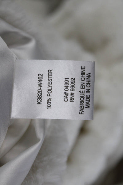 Hilary Radley Women White Collared Zip Classic Long Sleeve Jacket Size S