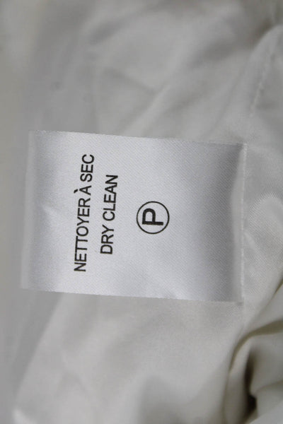 Hilary Radley Women White Collared Zip Classic Long Sleeve Jacket Size S