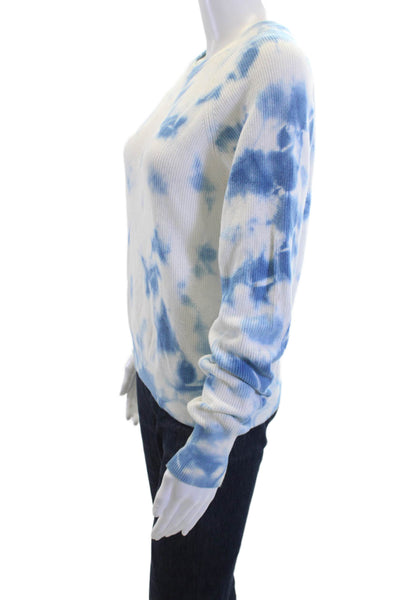 Aqua Womens Pullover Sweatshirts White Cotton Crew Neck Long Sleeve 90s Size S