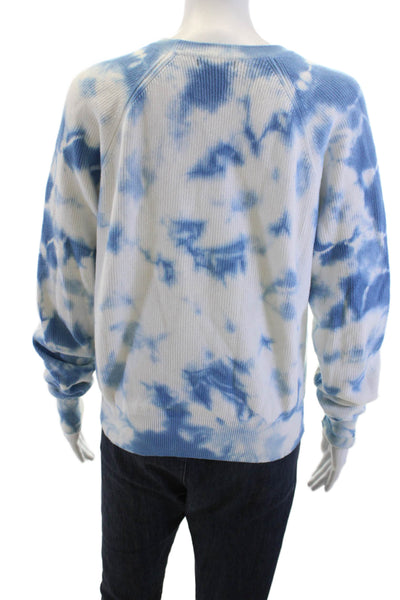 Aqua Womens Pullover Sweatshirts White Cotton Crew Neck Long Sleeve 90s Size S