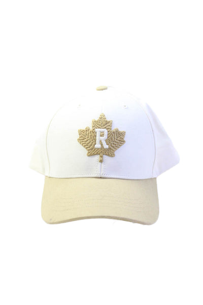 Roots Womens Leaf Baseball Cap Hat White Beige Size One Size
