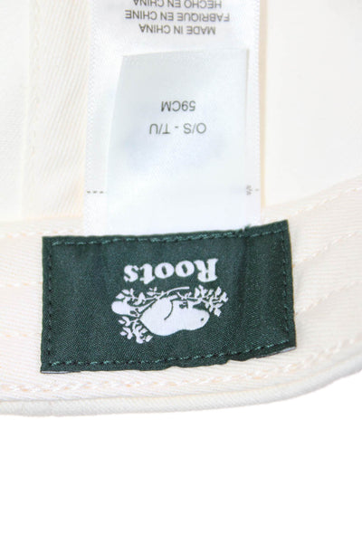 Roots Womens Leaf Baseball Cap Hat White Beige Size One Size