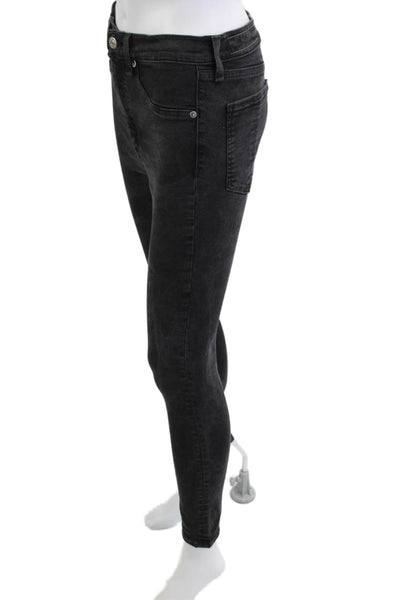 Rag & Bone Womens Ankle Skinny Jeans Black Mid Rise Button Size 30