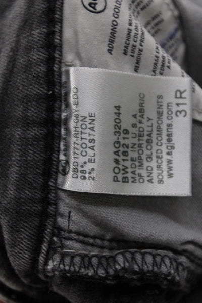 AG Adriano Goldschmied Womens Ankle Tapered Gray Mid Rise Jeans Size 31