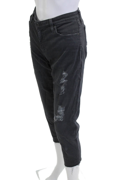 AG Adriano Goldschmied Women Cropped Boyfriend Jeans Dark Gray Size 31