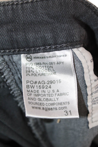 AG Adriano Goldschmied Women Cropped Boyfriend Jeans Dark Gray Size 31